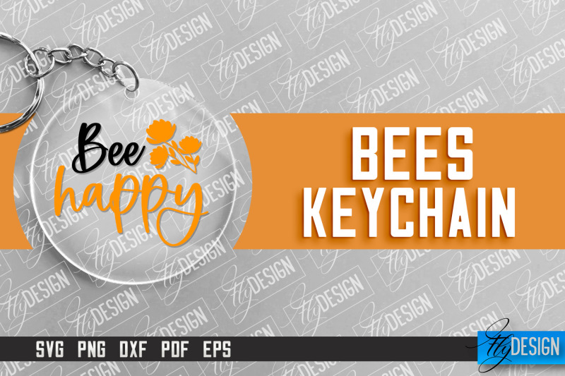 bees-keychain-design-nature-design-orange-print-summer-design