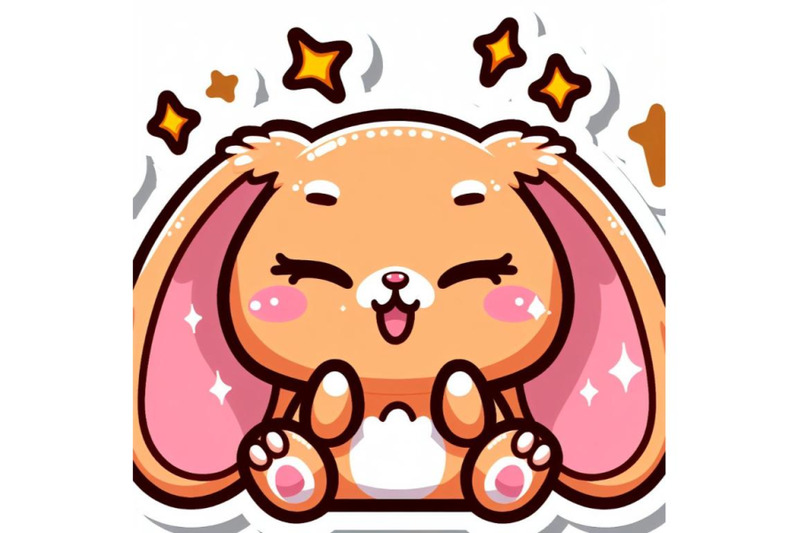 kawaii-sticker-of-cute-rabbit-extremely