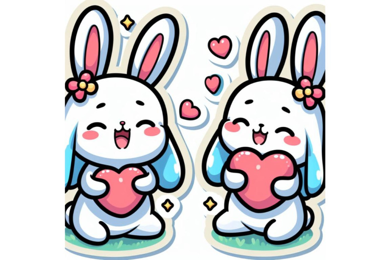 kawaii-sticker-of-cute-rabbit-extremely