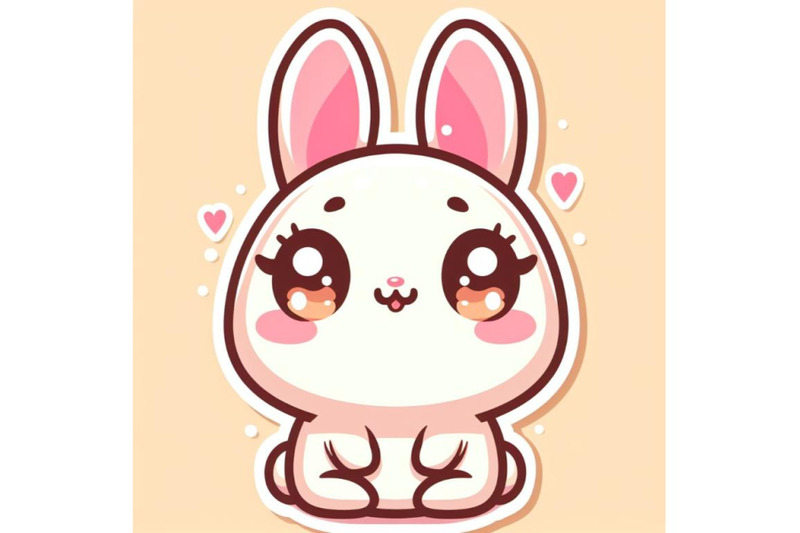 kawaii-sticker-of-cute-rabbit-extremely