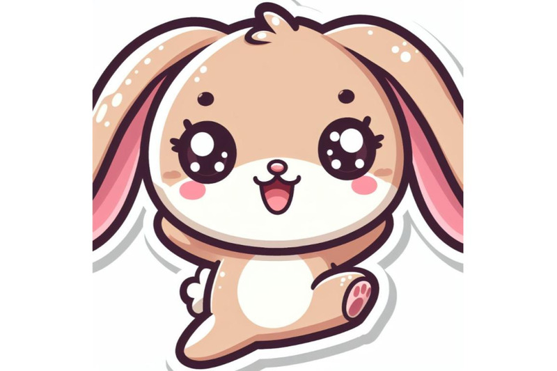 kawaii-sticker-of-cute-rabbit-extremely