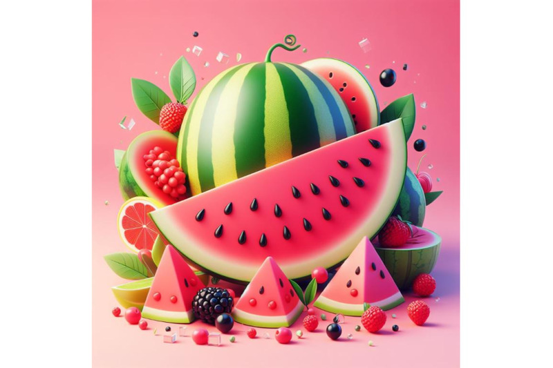 watermelon-pink-background-3d