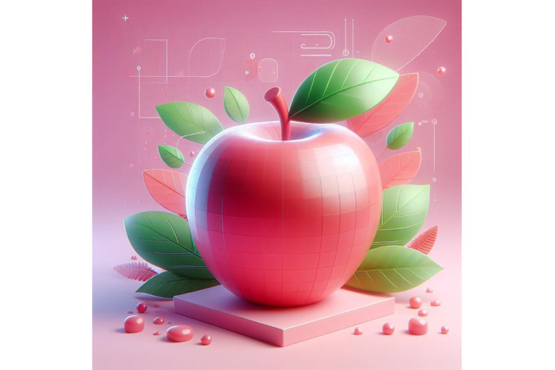 apple-pink-background-3d