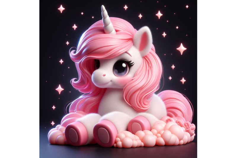 cute-fluffy-pink-unicorn-black-background