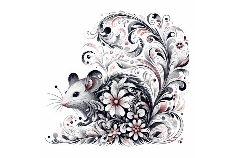 mouse-abstract-floral-white