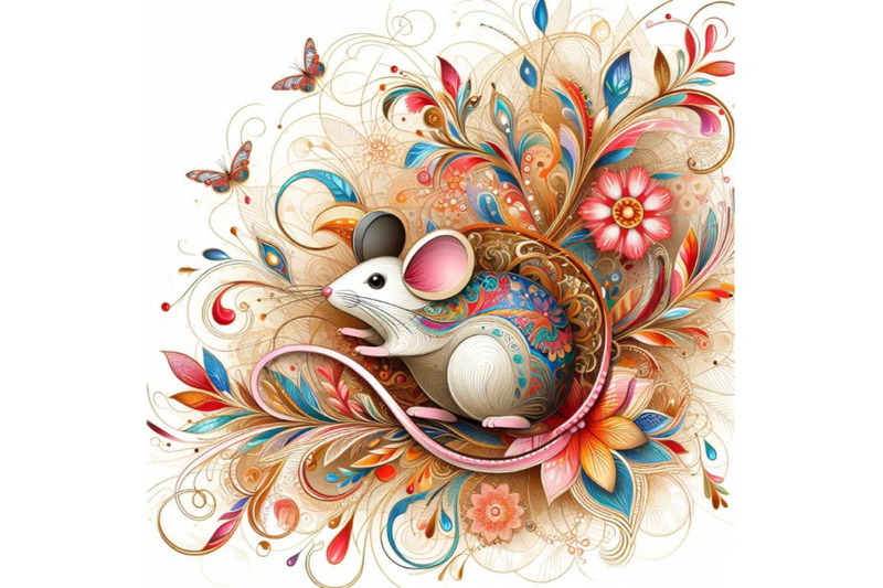 mouse-abstract-floral-white