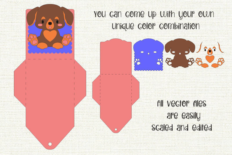 dachshund-gift-card-holder-paper-craft-template
