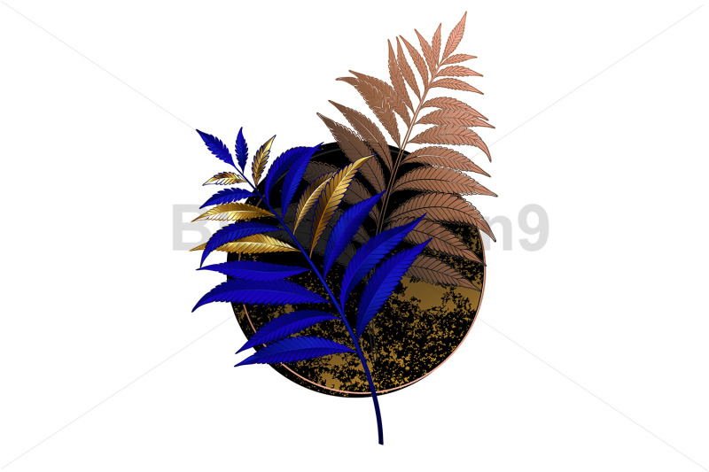blue-fern-on-black-circle