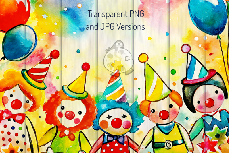 party-kids-celebrating-children-watercolor-borders