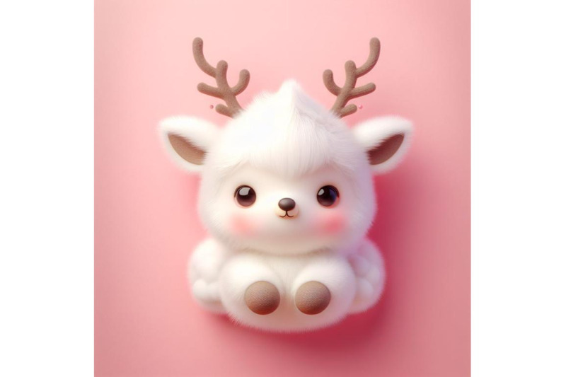 cute-fluffy-white-deer-set