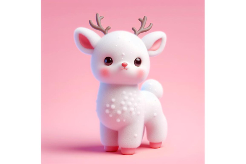 cute-fluffy-white-deer-set