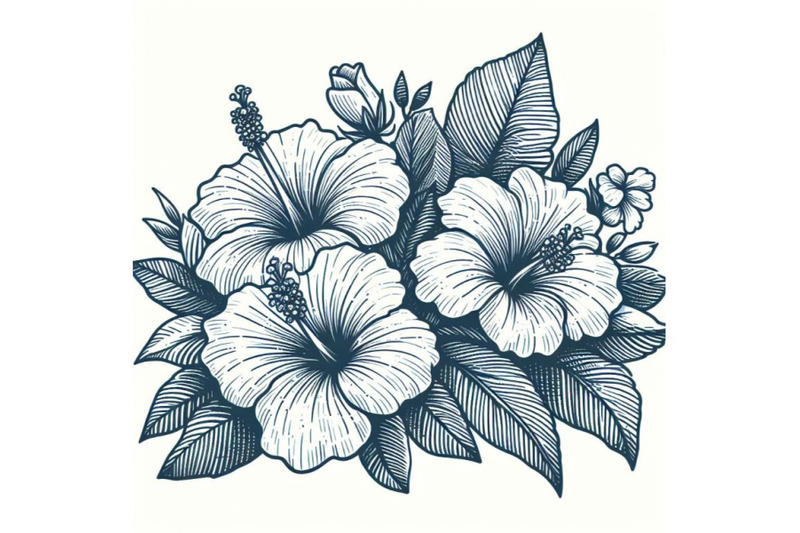 hand-drawing-hibiscus-flower-o-set