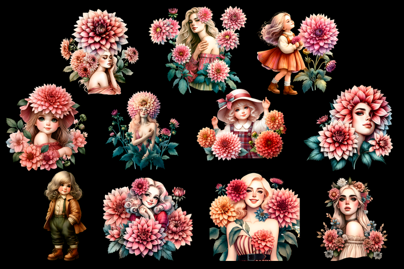 dahlia-flower-clipart-women-collection
