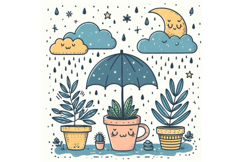 rainy-day-with-plant-set