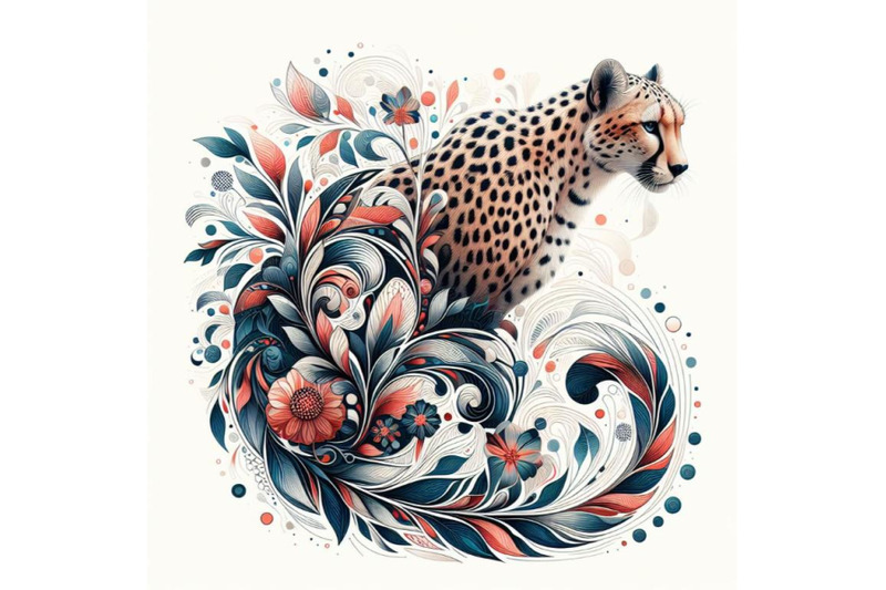 beautiful-decorative-cheetah-abstract-floral-white-background-copy