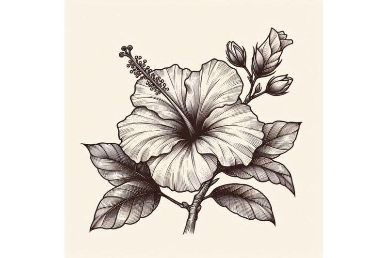 hand-drawing-hibiscus-flower-outline-stroke