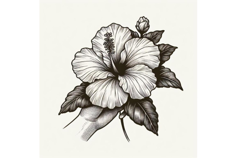 hand-drawing-hibiscus-flower-outline-stroke