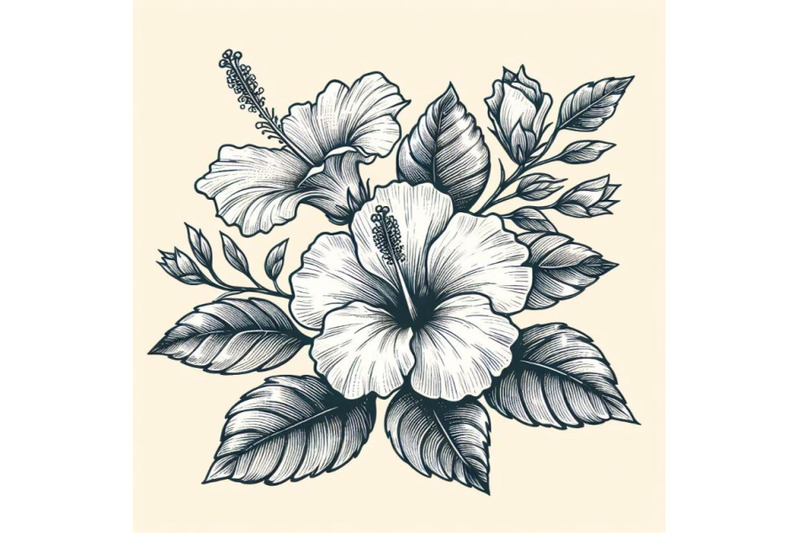 hand-drawing-hibiscus-flower-outline-stroke