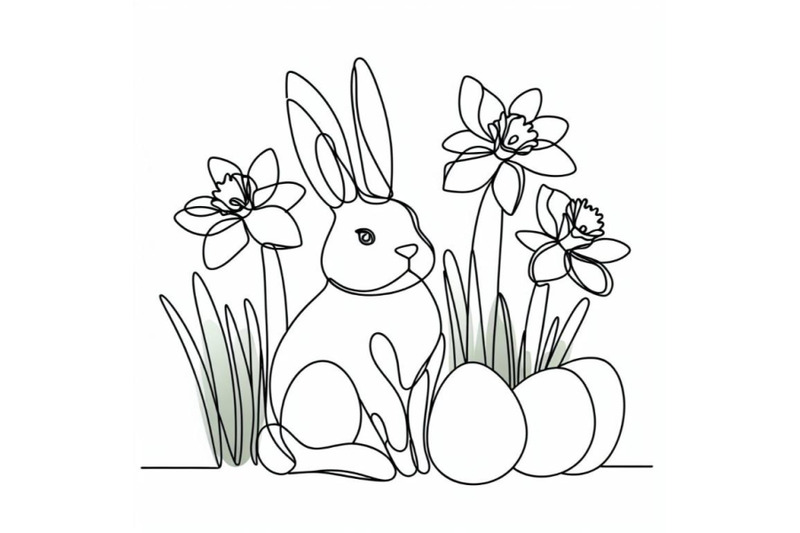 abstract-bunny-eggs-blooming-narcissus-flower
