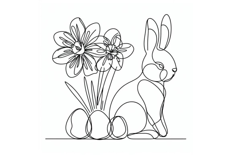 abstract-bunny-eggs-blooming-narcissus-flower