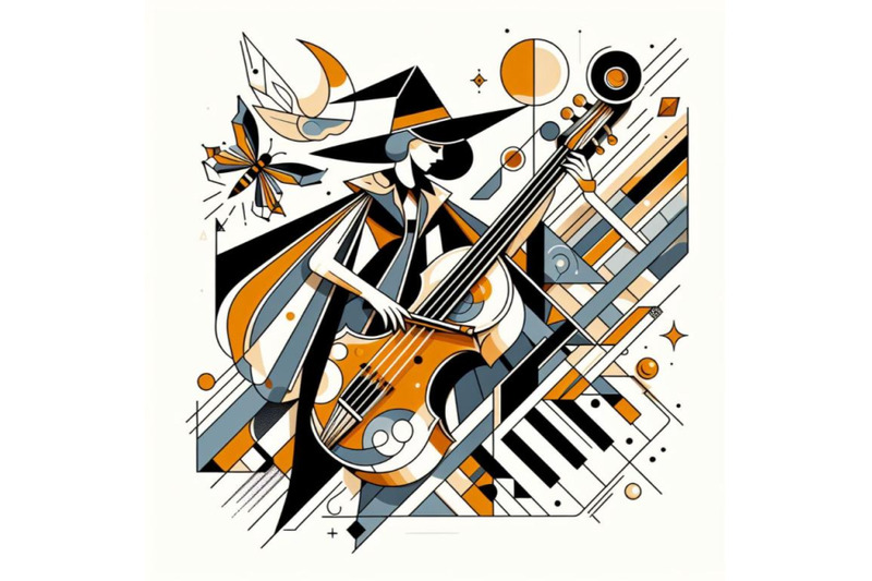 abstract-illustration-with-art-deco-geometric-shapes-a-witch