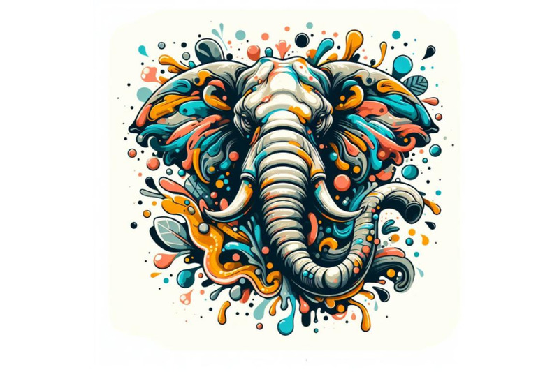 abstract-splash-art-poster-of-elephant-head