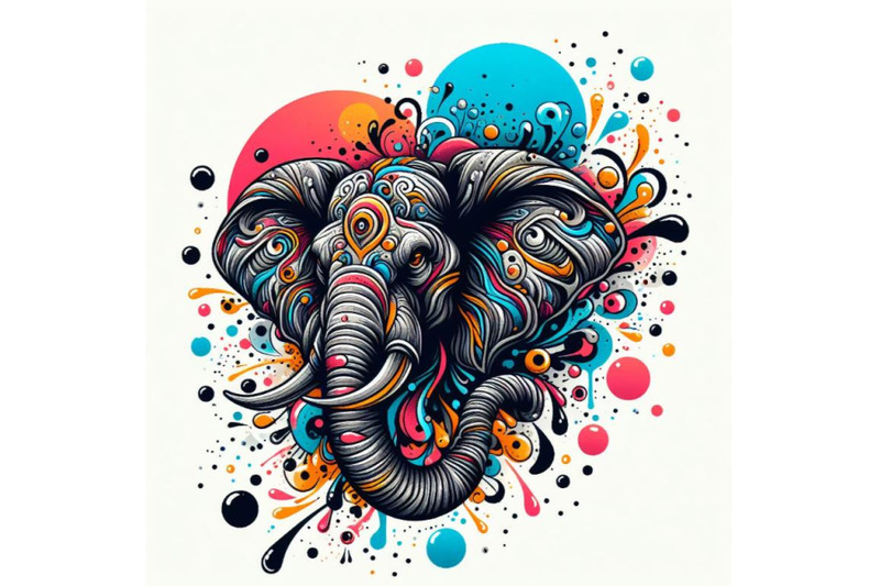 abstract-splash-art-poster-of-elephant-head