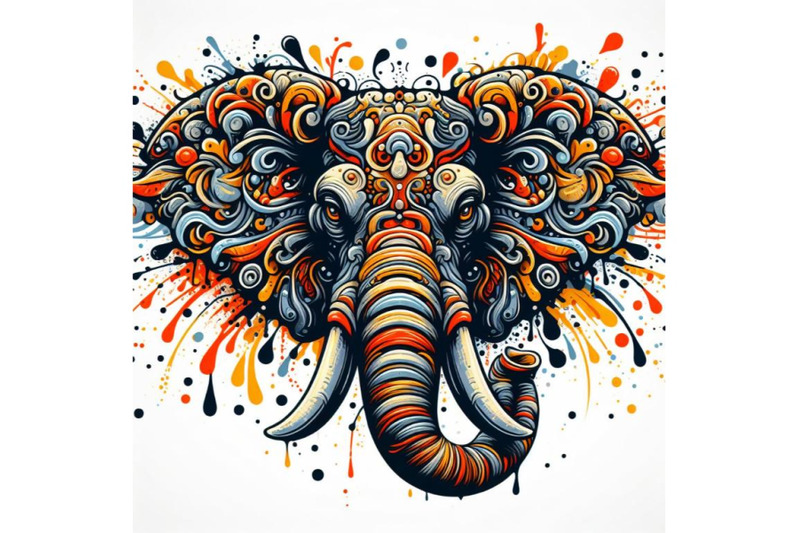 abstract-splash-art-poster-of-elephant-head