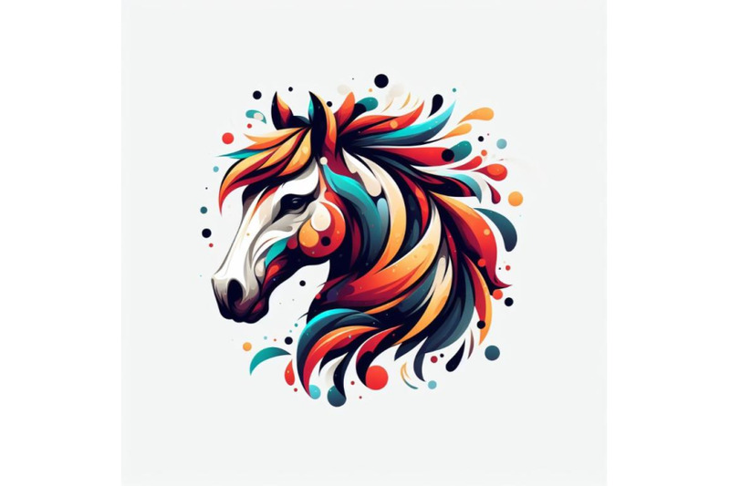 abstract-splash-art-poster-of-horse-head-abstract-splash-art