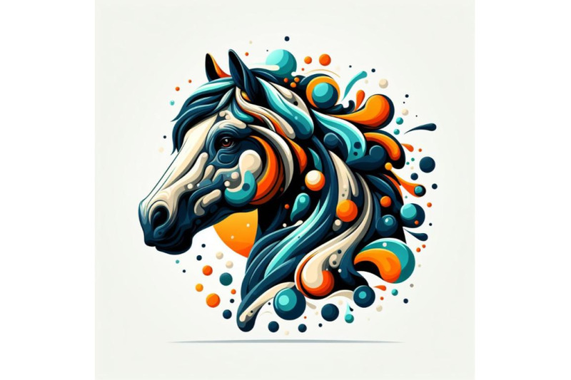 abstract-splash-art-poster-of-horse-head-abstract-splash-art