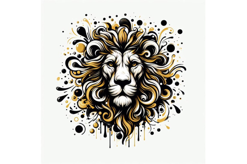 abstract-splash-art-poster-of-lion-head-abstract-splash-art