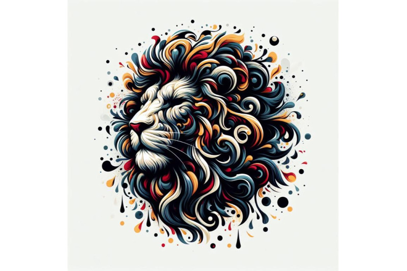 abstract-splash-art-poster-of-lion-head-abstract-splash-art
