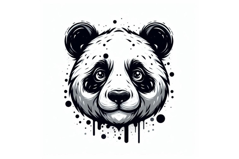 abstract-splash-art-poster-of-panda-head