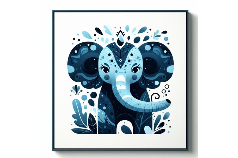 blue-elephant-abstract-animal-wall-art