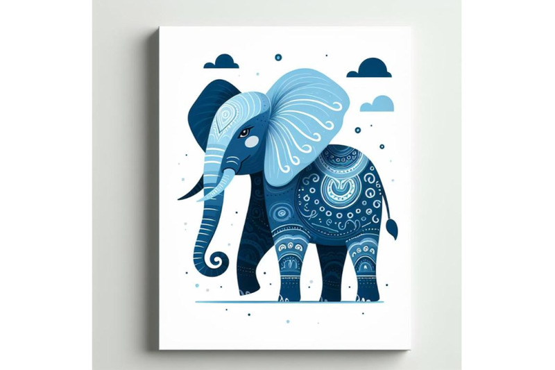 blue-elephant-abstract-animal-wall-art