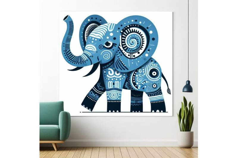 blue-elephant-abstract-animal-wall-art