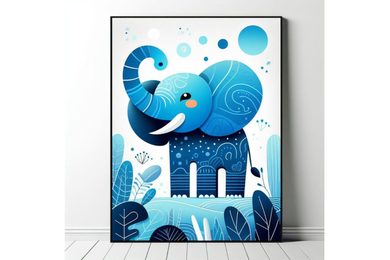 blue-elephant-abstract-animal-wall-art