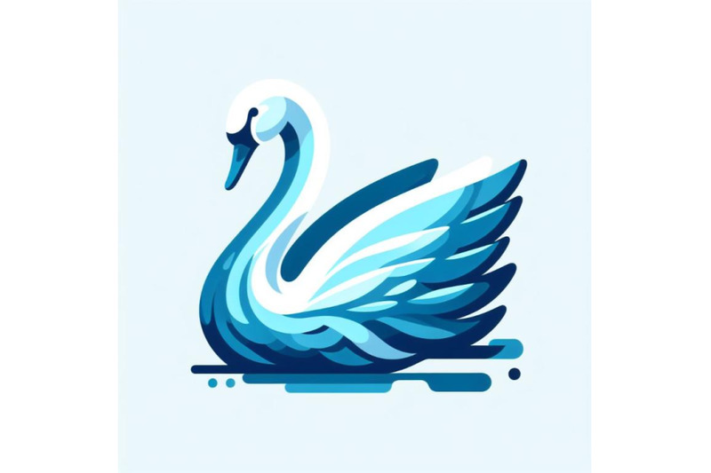 blue-swan-abstract-animal-wall-art-on-white-background