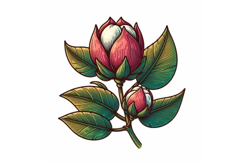 contour-engraving-bud-colorful-line-art-decoration-of-cotton-flower-w