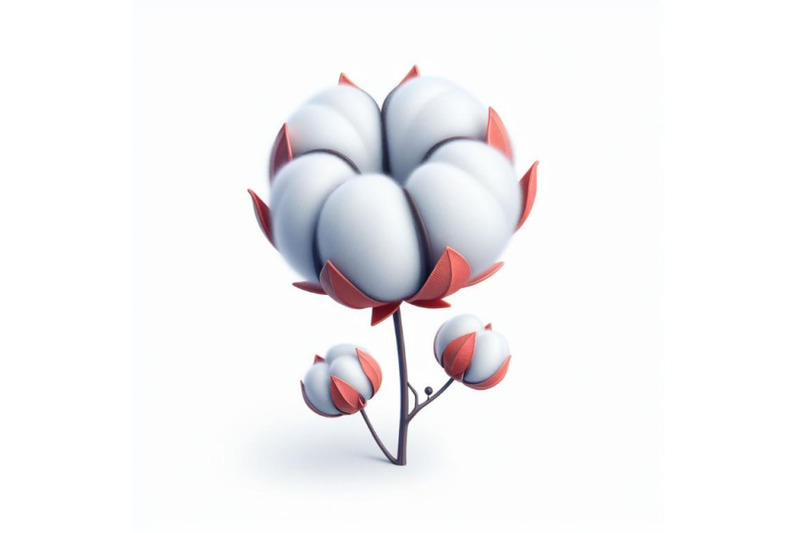 cotton-flower-isolated-on-white-background-trendy-fashion-style