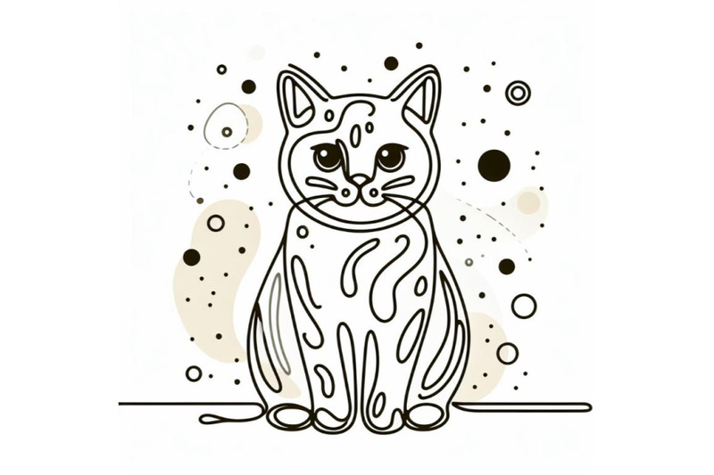 hand-drawn-cat-icon-one-line-art-stylized-continuous-outline-with-abst