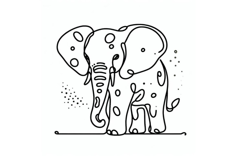 hand-drawn-elephant-icon-one-line-art-stylized-continuous-outline-with