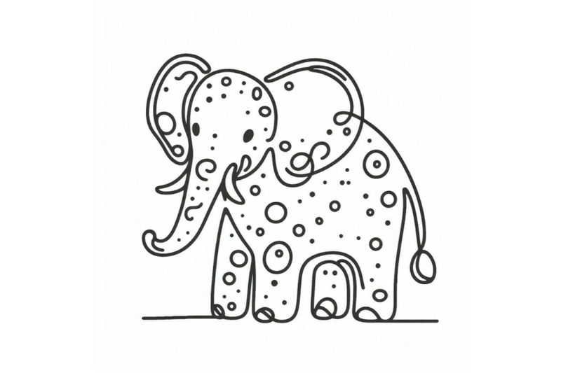 hand-drawn-elephant-icon-one-line-art-stylized-continuous-outline-with