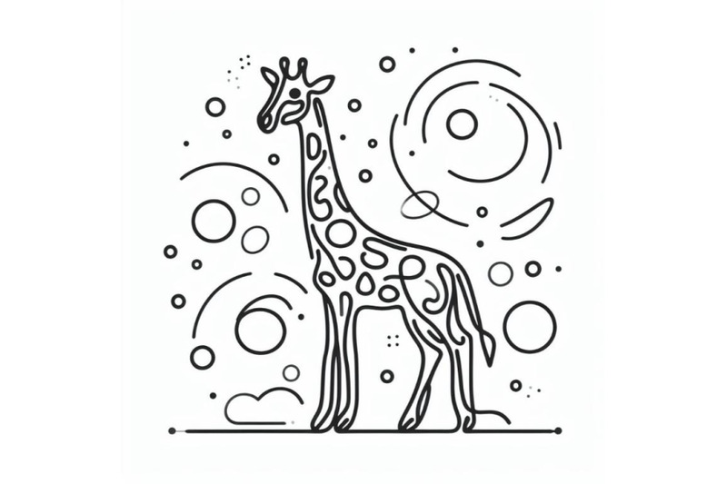 hand-drawn-giraffe-icon-one-line-art-stylized-continuous-outline