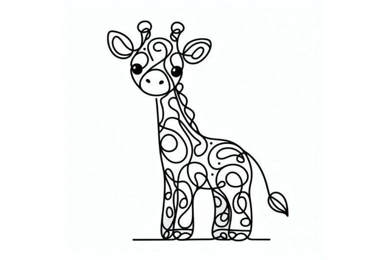 hand-drawn-giraffe-icon-one-line-art-stylized-continuous-outline