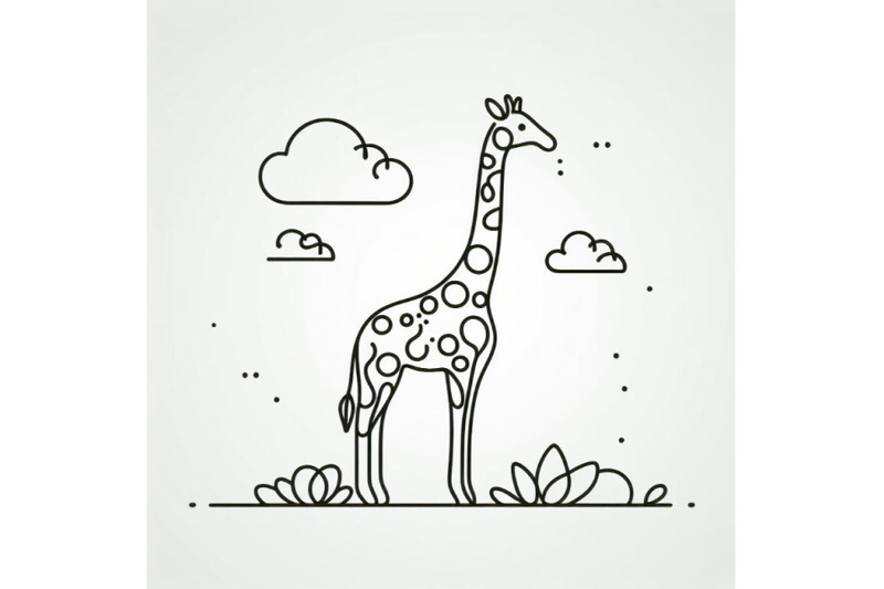 hand-drawn-giraffe-icon-one-line-art-stylized-continuous-outline