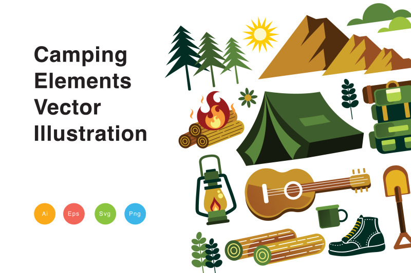 camping-elements-vector-illustration