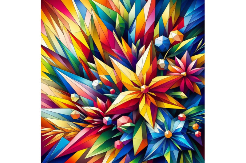 sets-of-8-geometric-painting-in-flower-and-plant