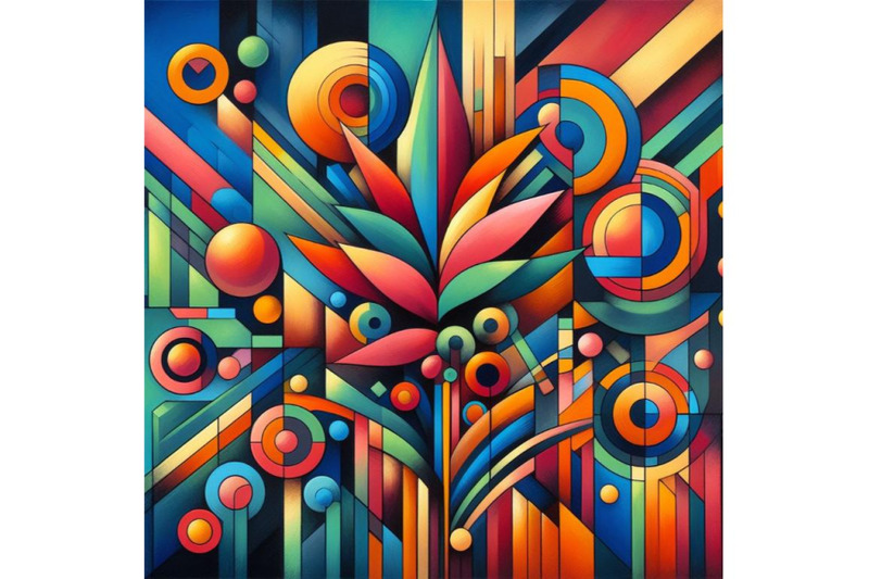 sets-of-8-geometric-painting-in-flower-and-plant