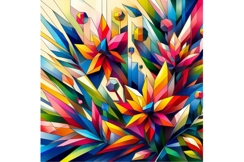 sets-of-8-geometric-painting-in-flower-and-plant